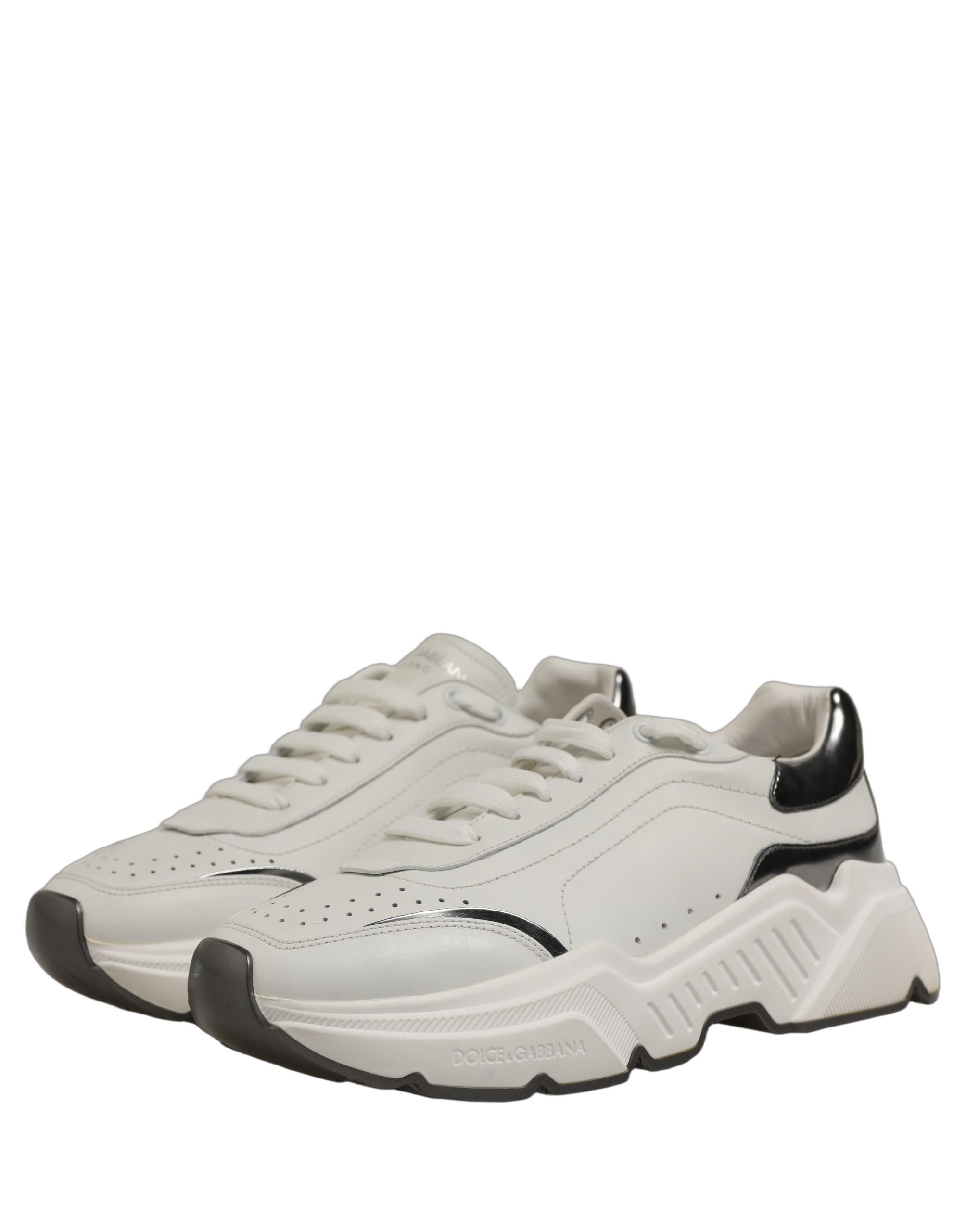 Dolce & Gabbana ]White Silver Daymaster Men Sneakers Shoes
