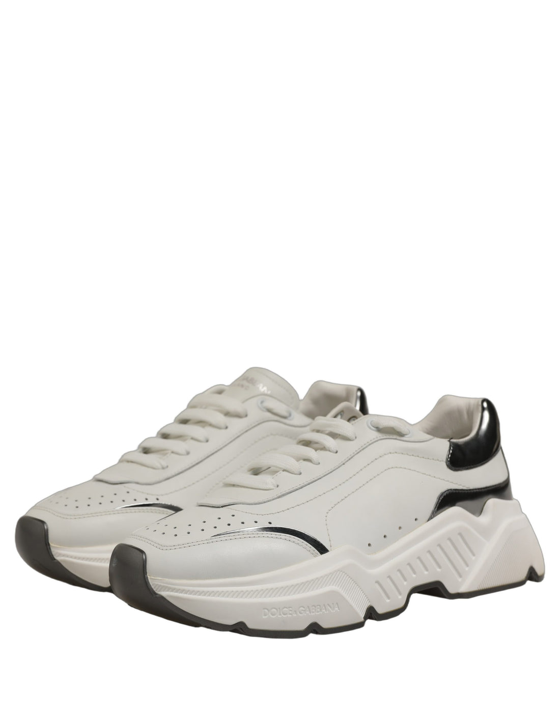 Dolce & Gabbana ]White Silver Daymaster Men Sneakers Shoes