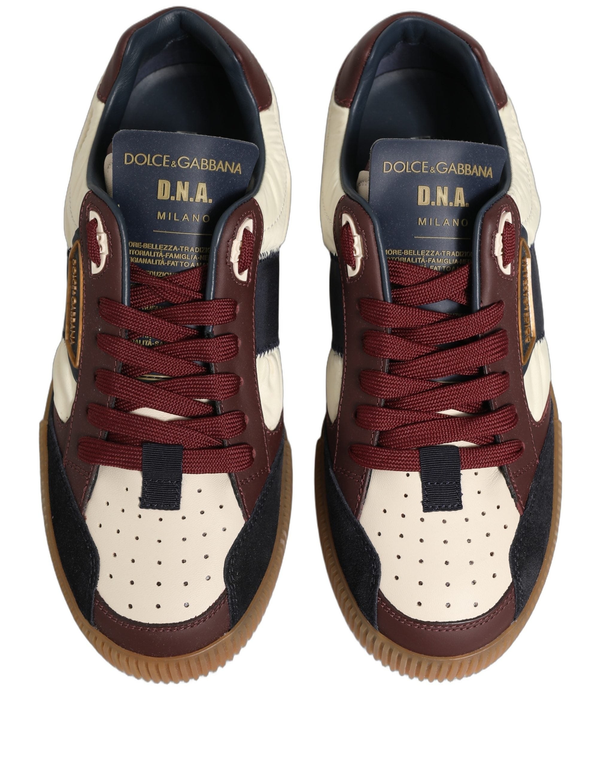 Dolce & Gabbana Multicolor Leather MIAMI Low Top Sneakers Shoes