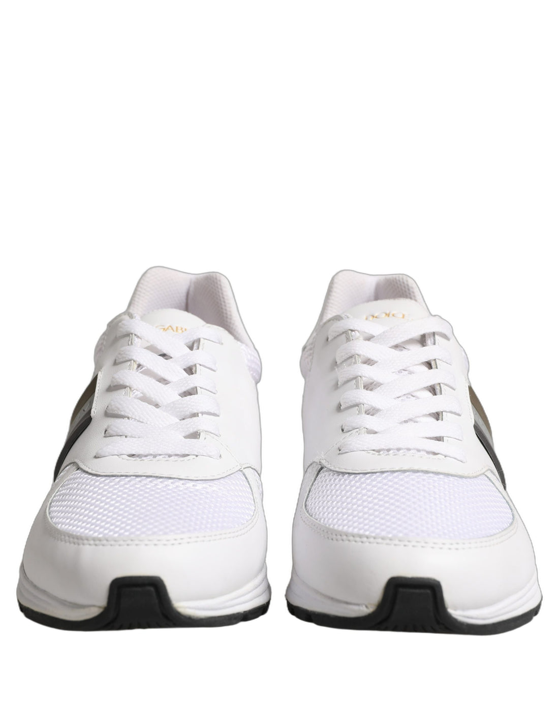Dolce & Gabbana White Leather Mesh Low Top Neb Sneakers Shoes