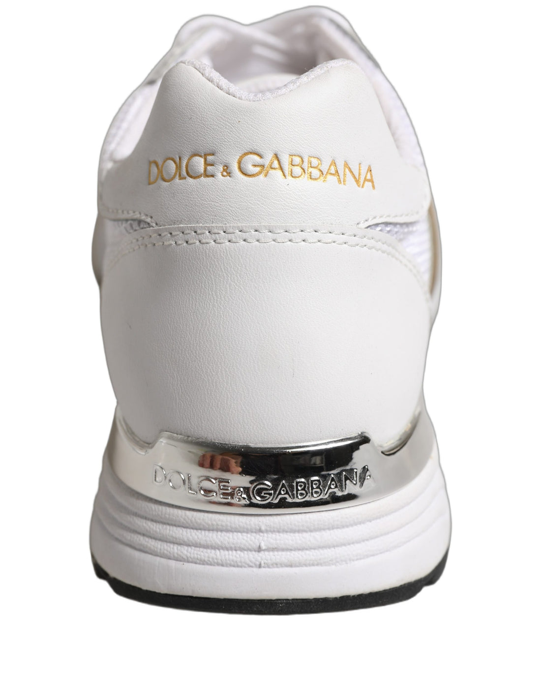 Dolce & Gabbana White Leather Mesh Low Top Neb Sneakers Shoes