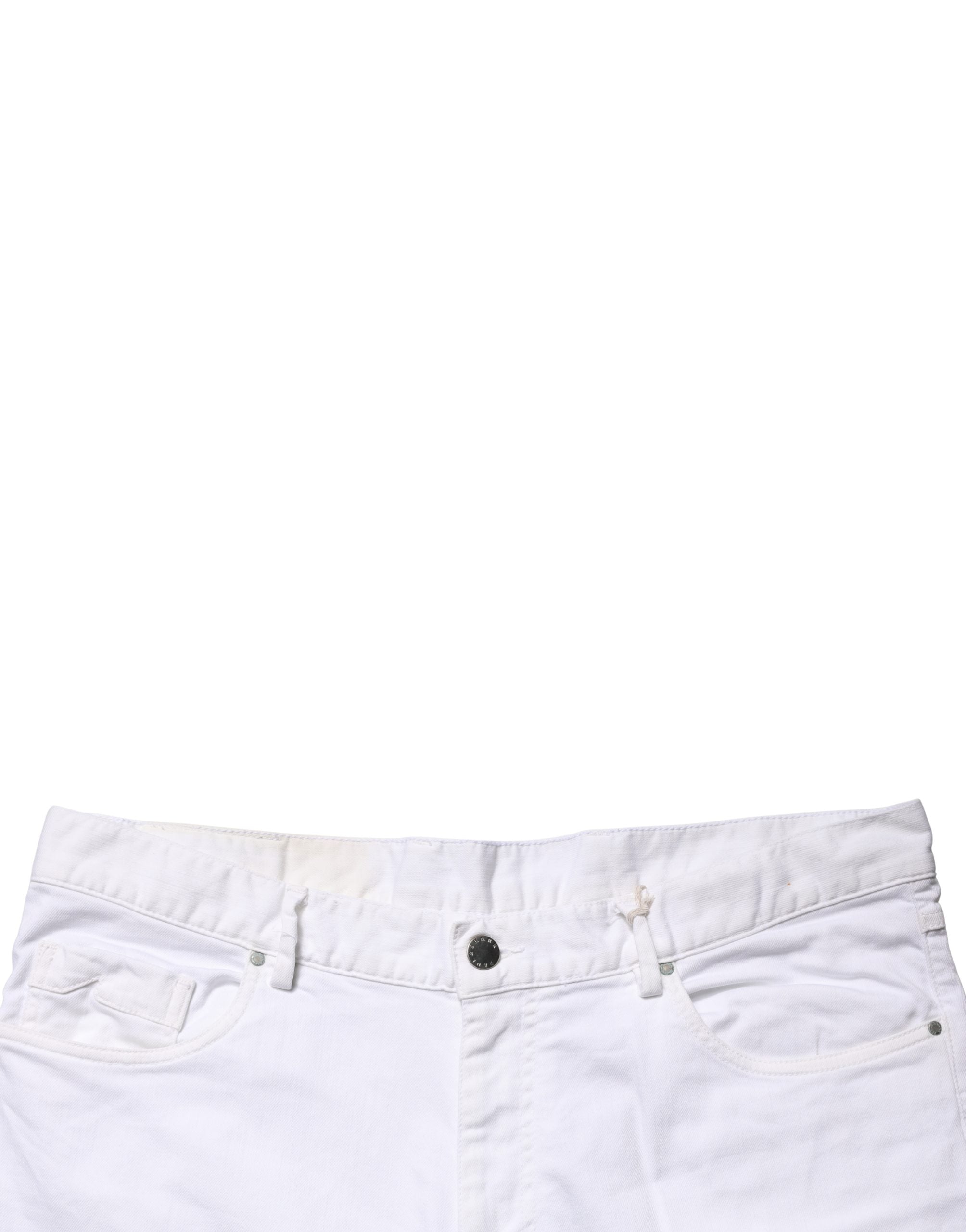 Paul & Shark White Skinny Mid Waist Men Denim Trouser Jeans