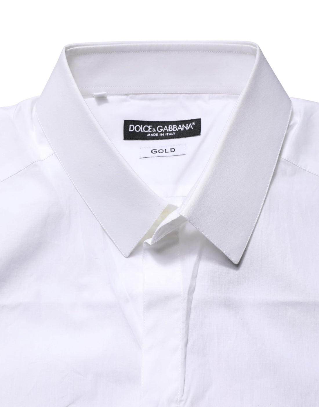 Dolce & Gabbana White GOLD Crown Bee Cotton Formal Dress Shirt