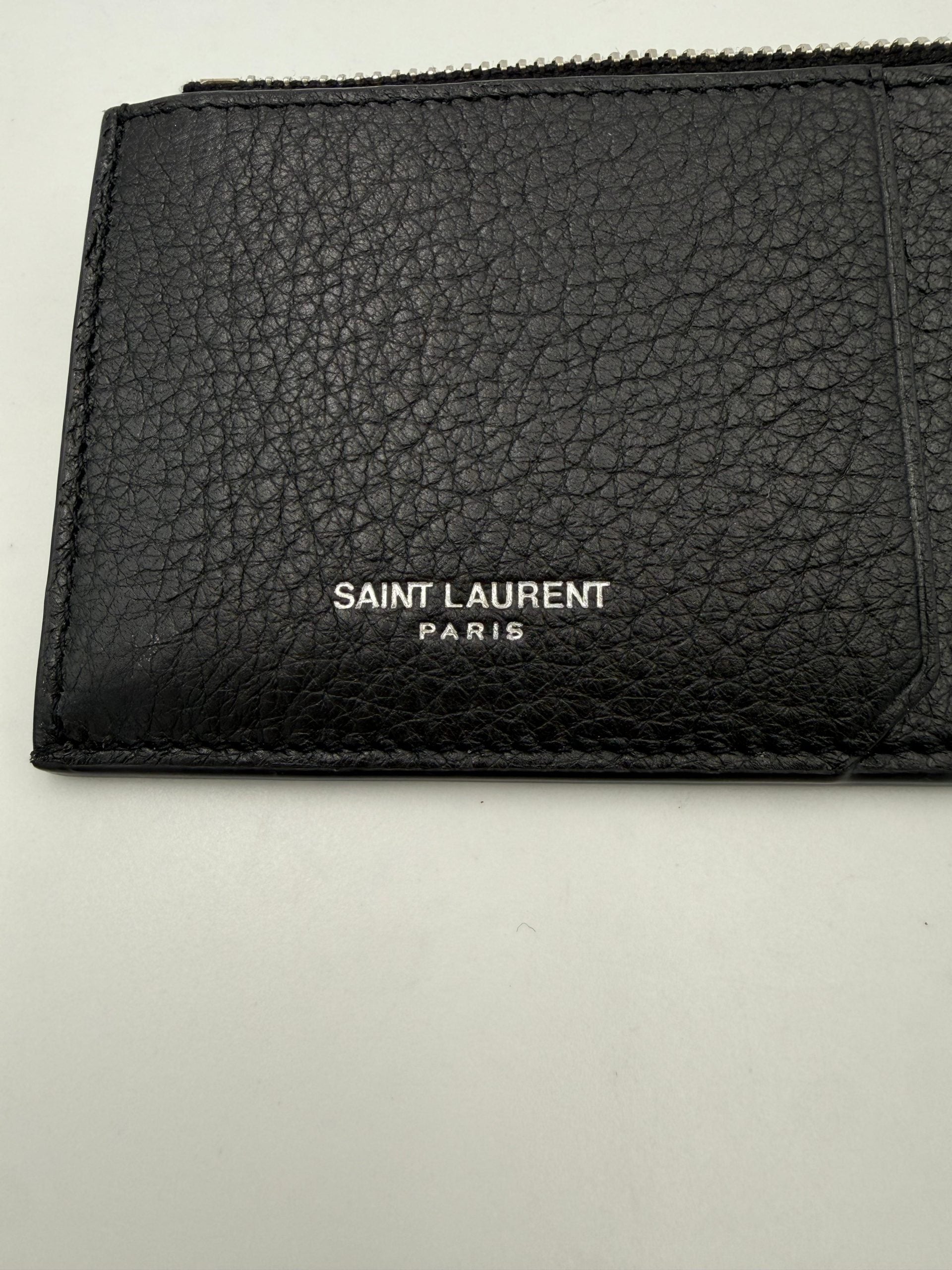 Saint Laurent SAINT LAURENT Zip in Deerskin Cardholder