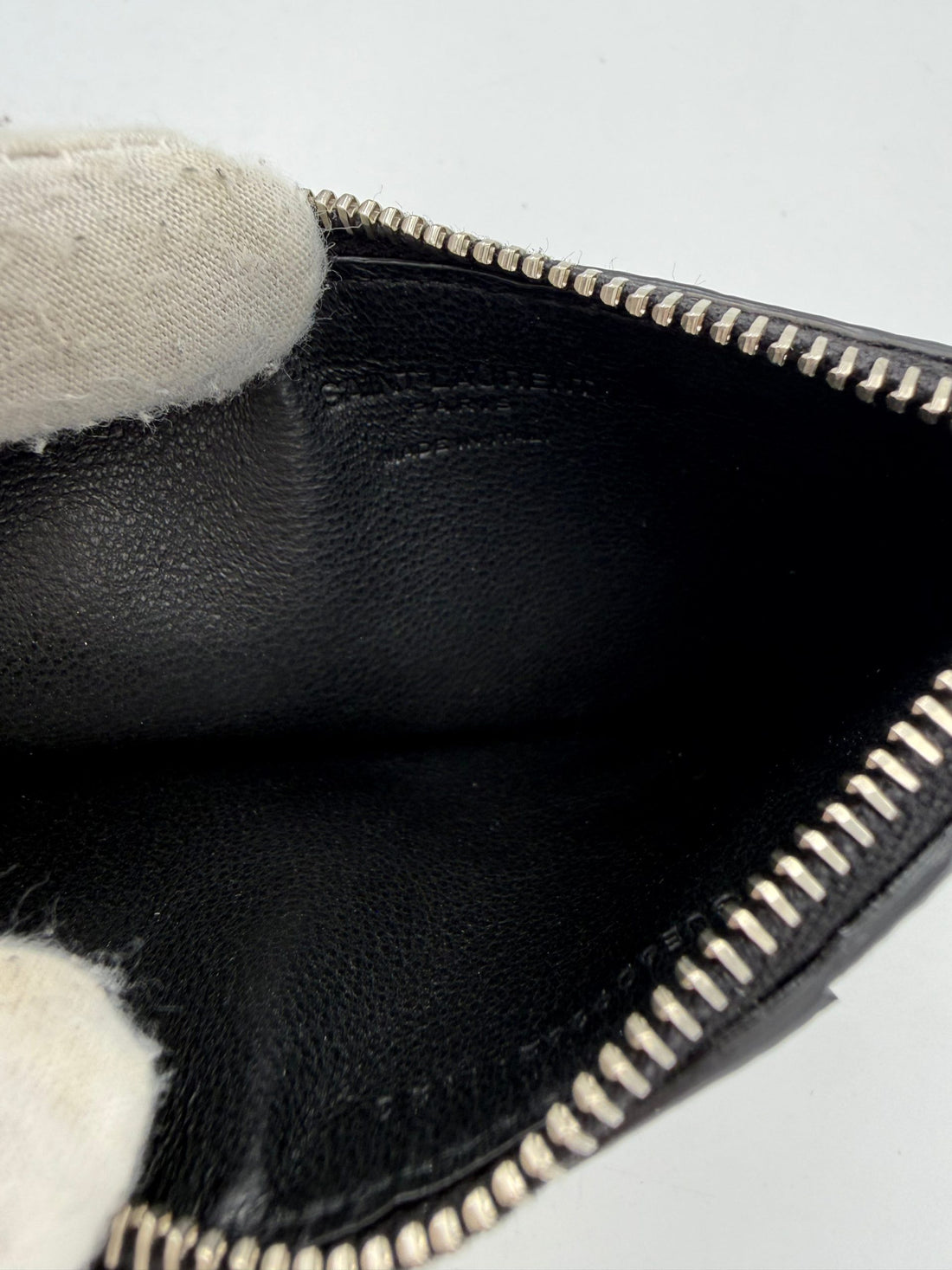 Saint Laurent SAINT LAURENT Zip in Deerskin Cardholder