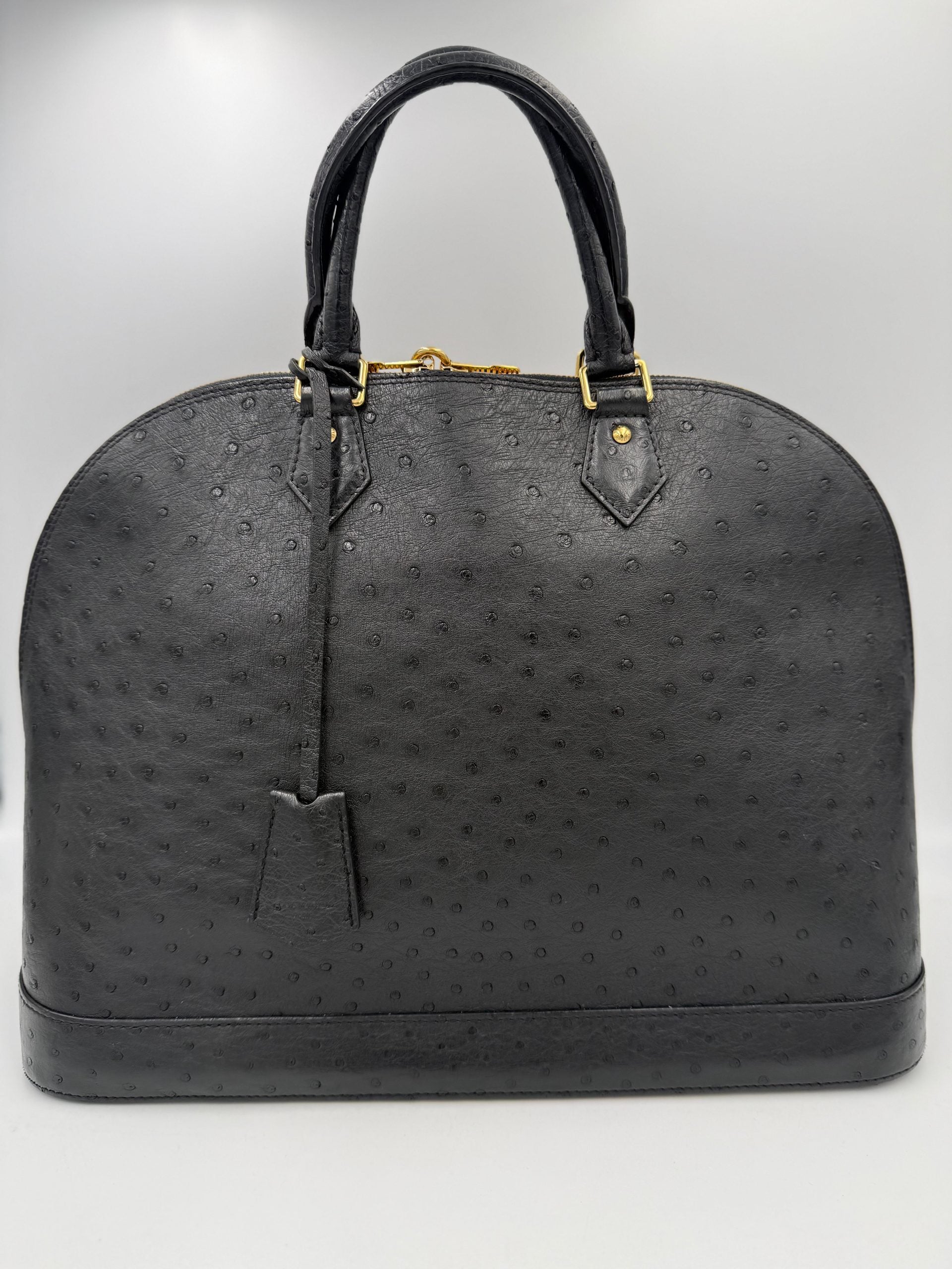 Louis Vuitton LOUIS VUITTON Alma GM in Ostrich Leather Handbag