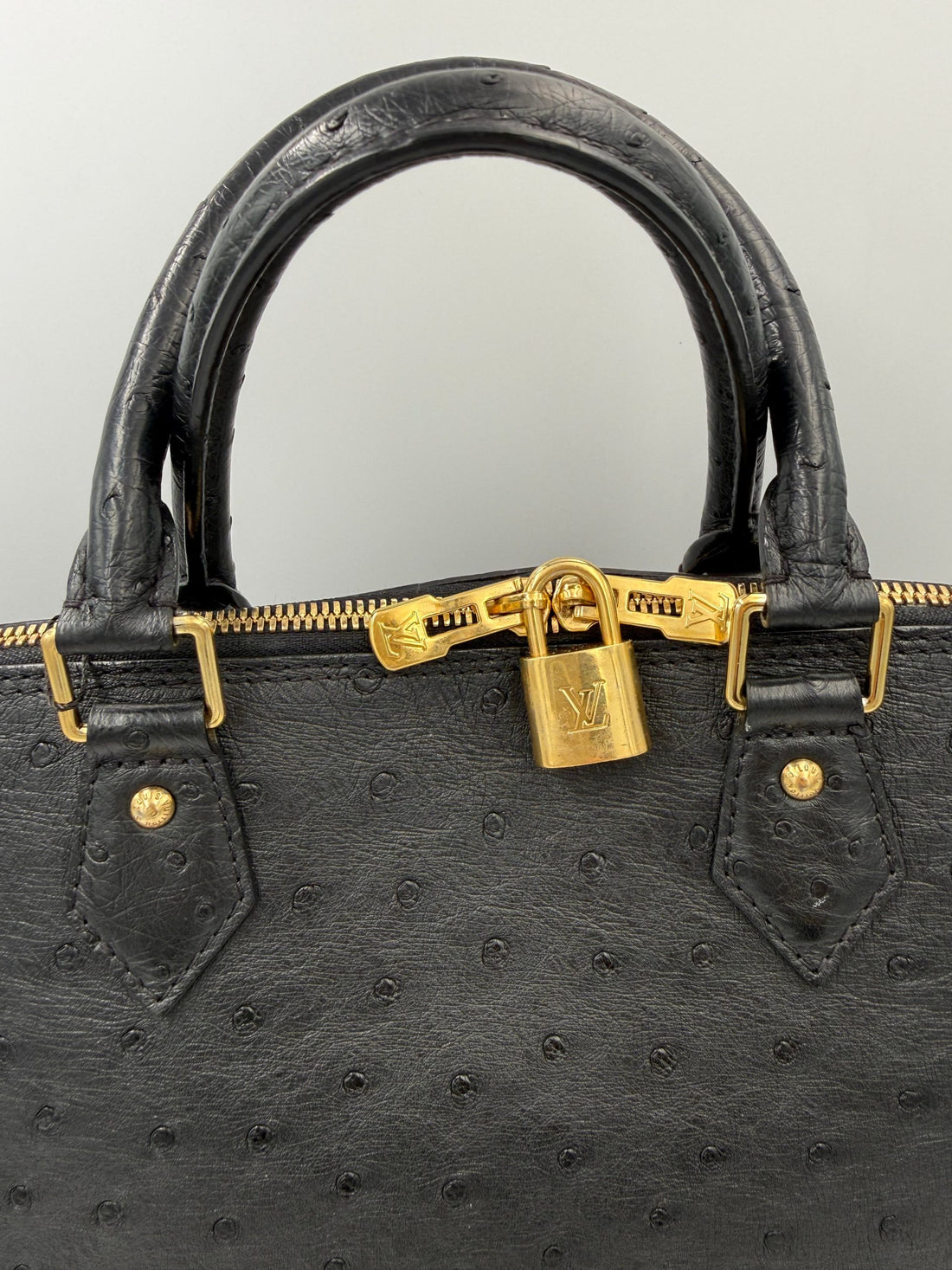 Louis Vuitton LOUIS VUITTON Alma GM in Ostrich Leather Handbag