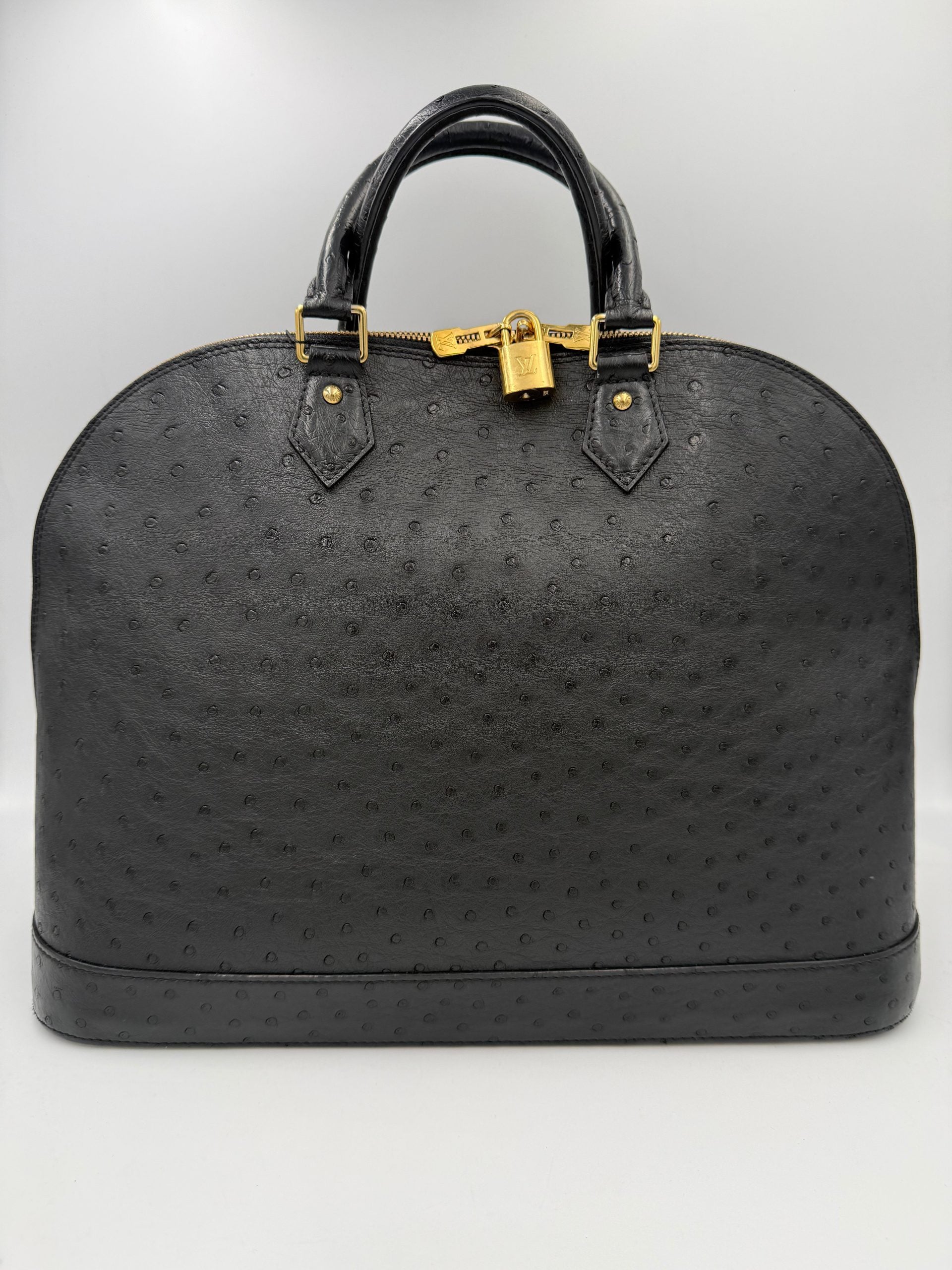 Louis Vuitton LOUIS VUITTON Alma GM in Ostrich Leather Handbag