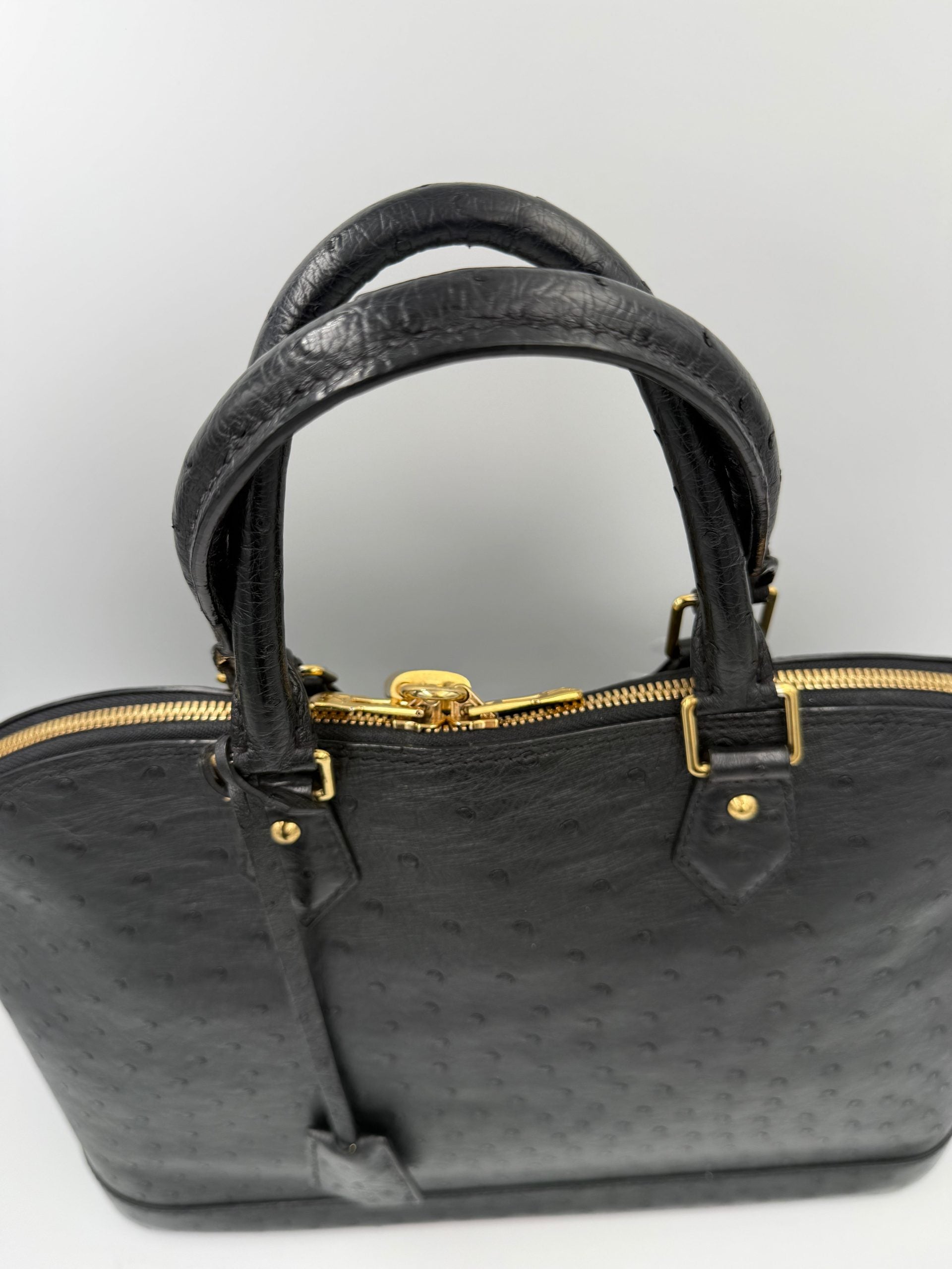 Louis Vuitton LOUIS VUITTON Alma GM in Ostrich Leather Handbag