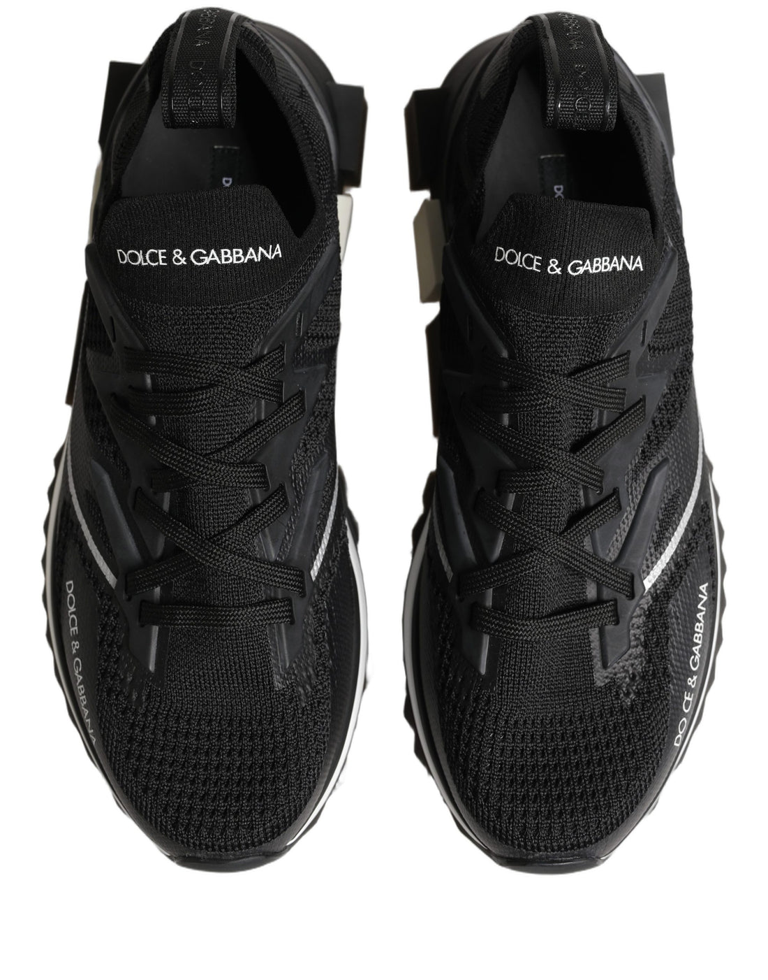 Dolce & Gabbana Black White Sorrento Low Top Sneakers Shoes