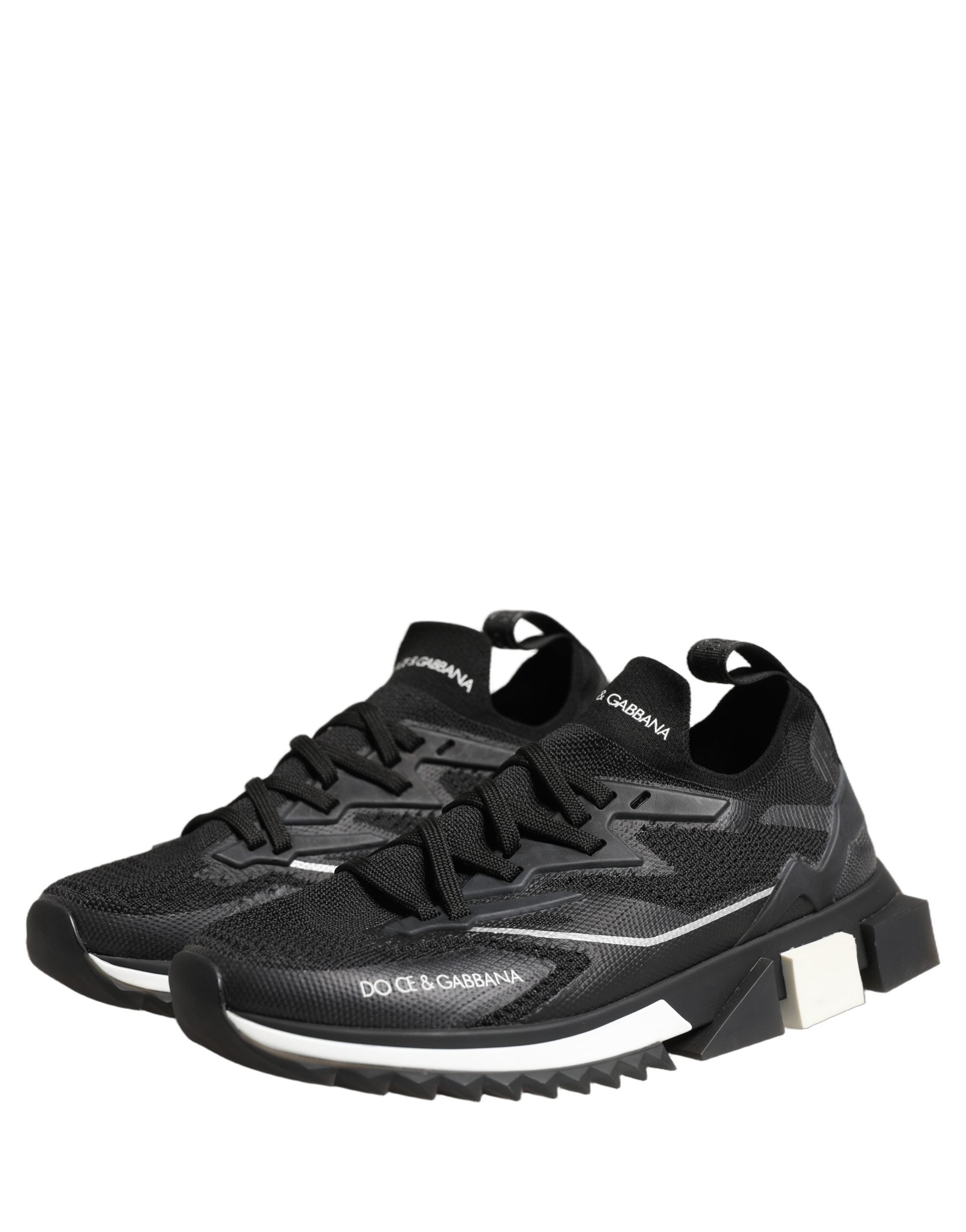 Dolce & Gabbana Black White Sorrento Low Top Sneakers Shoes