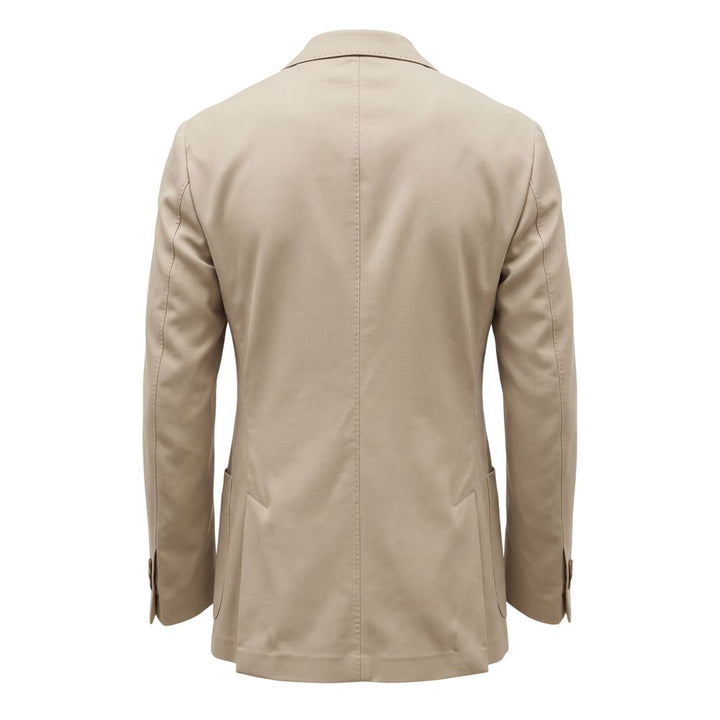 Roberto Pepe Luxury Beige Viscose Men Jacket