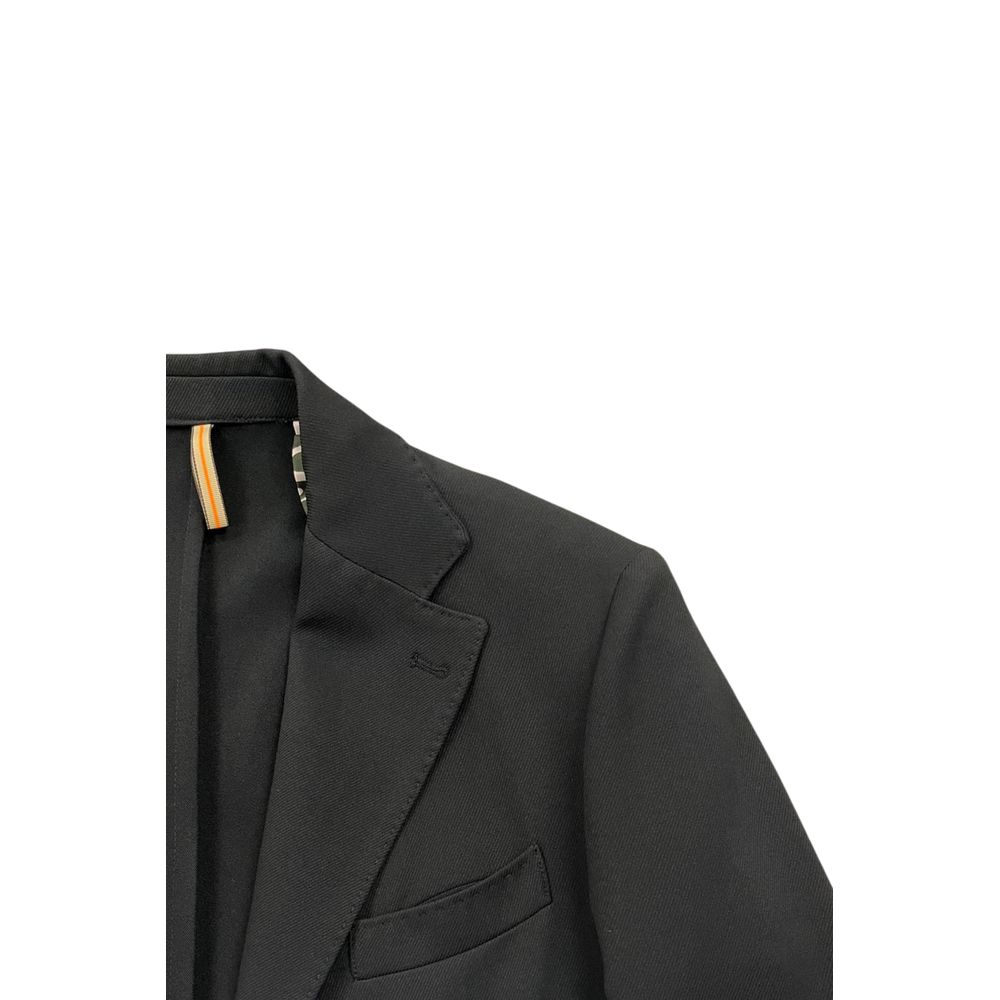Roberto Pepe Luxury Black Polyester Men Jacket