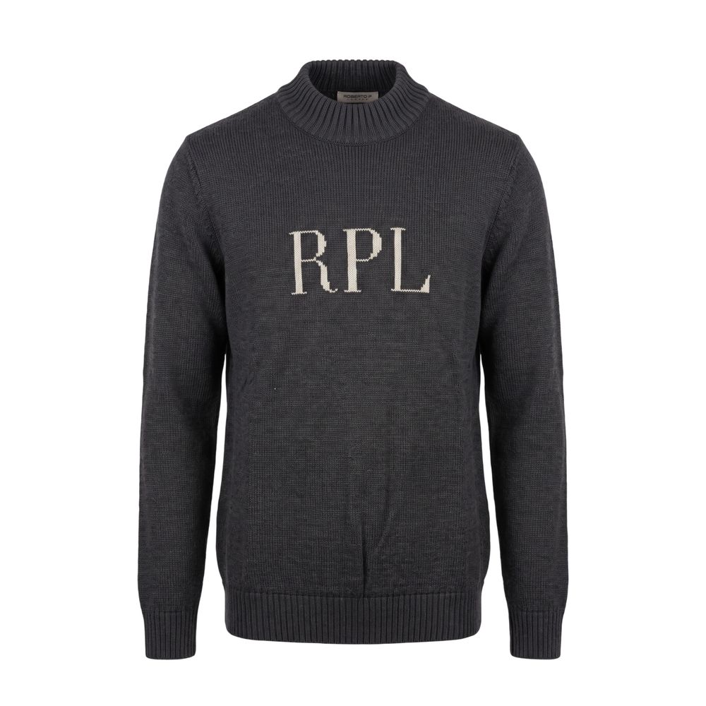 Roberto Pepe Luxury Grey Wool Men Sweater