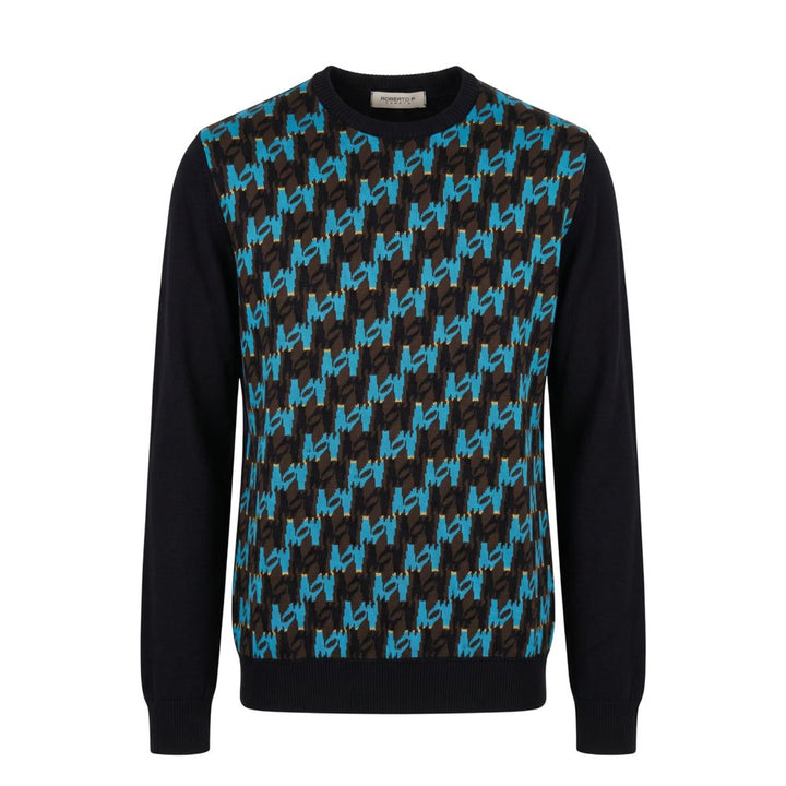 Roberto Pepe Luxury Light Blue Wool Men's Sweater
