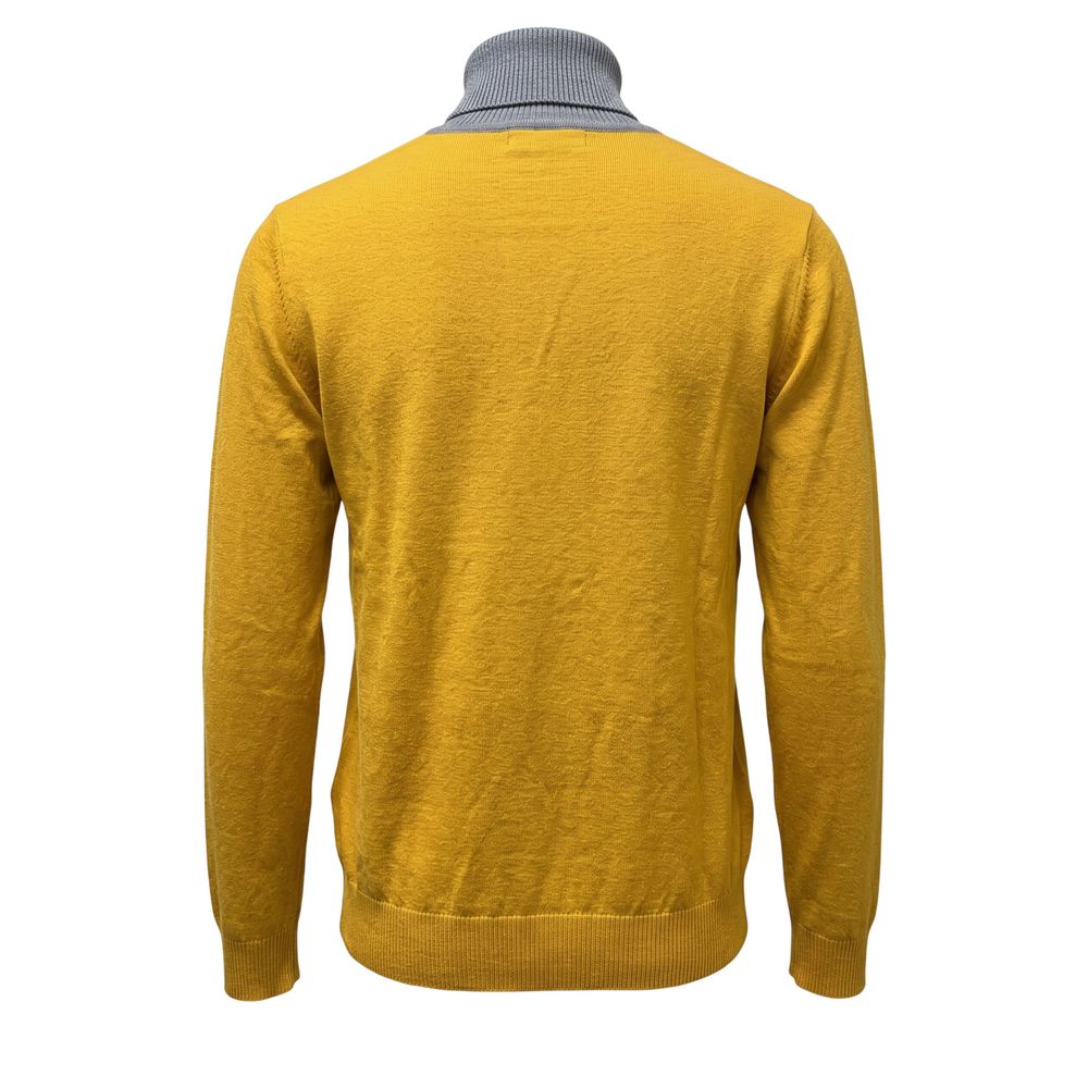 Roberto Pepe Luxury Yellow Wool Men's Sweater