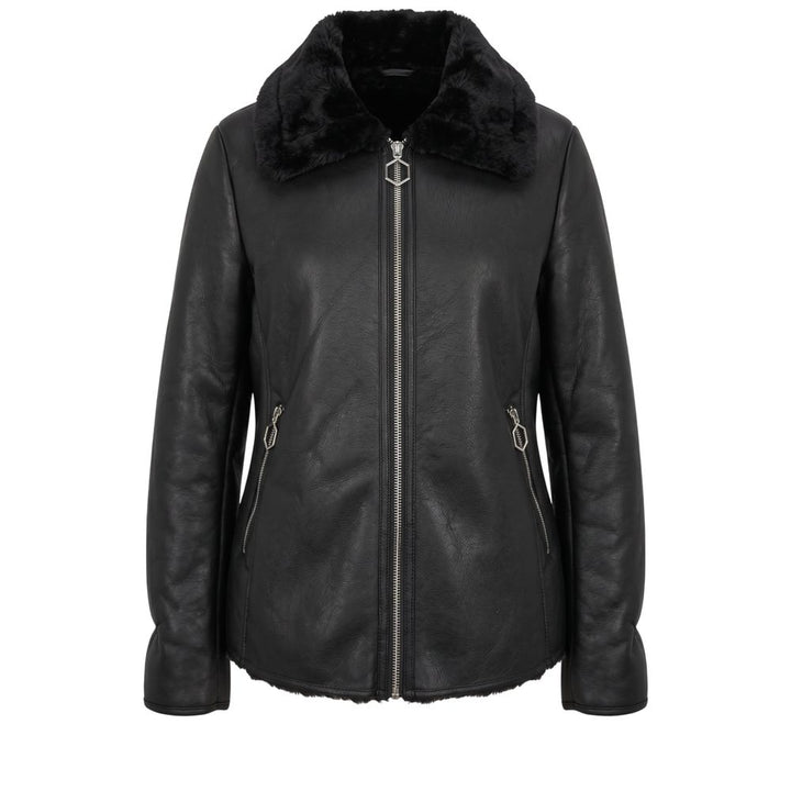 Baldinini Trend Black PU Women Jacket