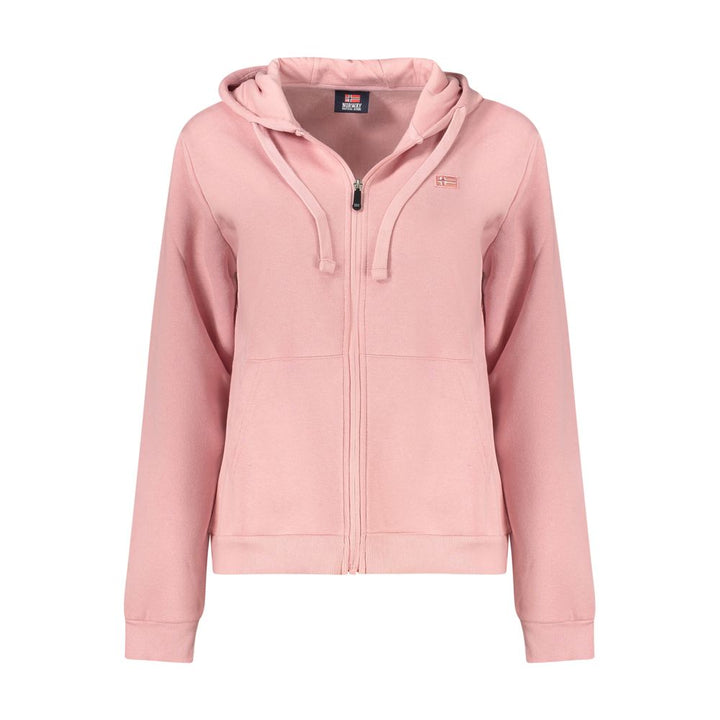 Norway 1963 Rosa Cotton Women Sweatshirt with Zip and Pockets