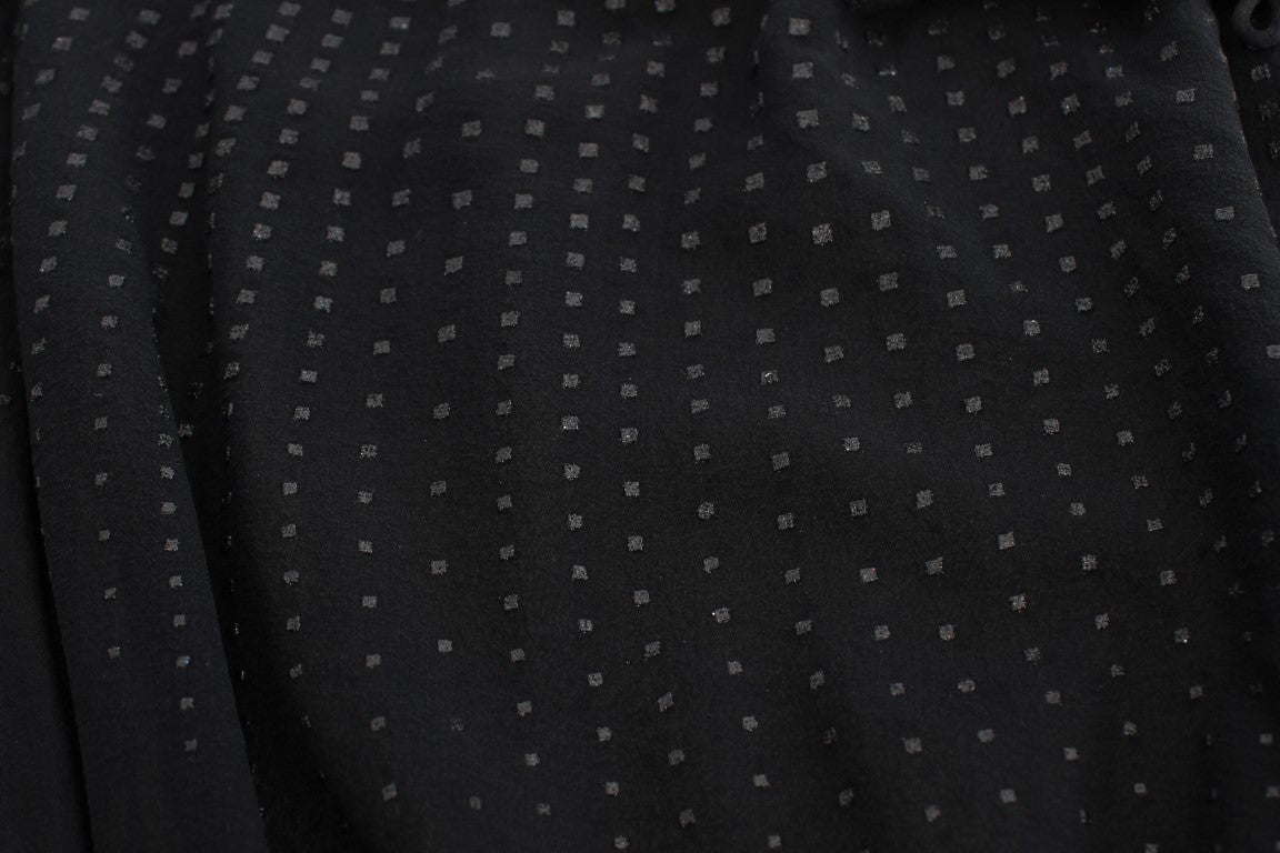 Exte Black Neck Wrap Top Blouse
