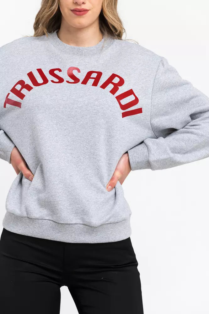 Trussardi Gray Cotton Women Sweatshirt