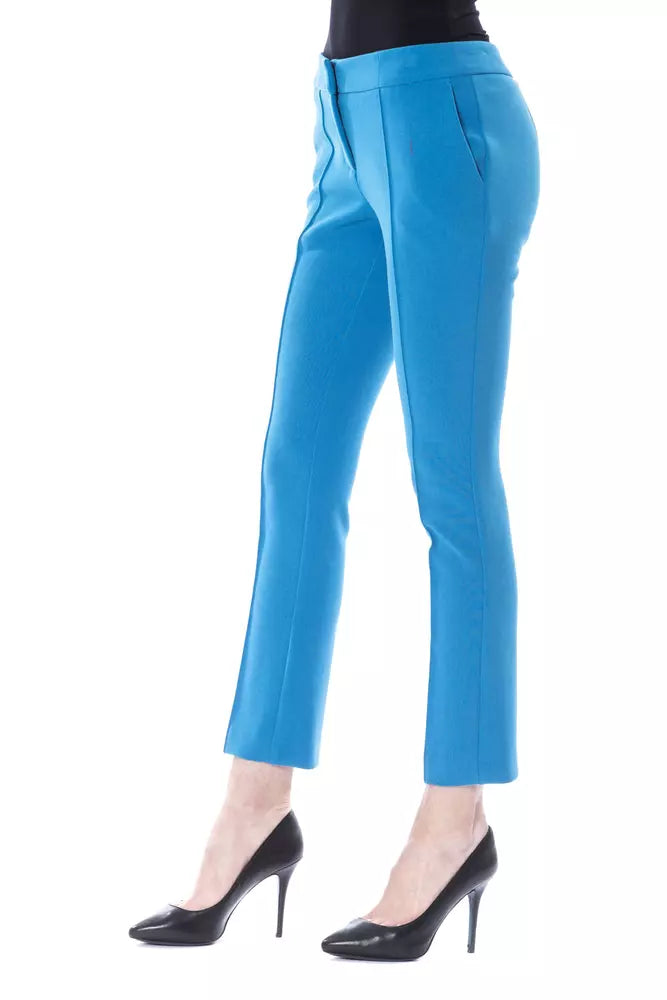BYBLOS Light Blue Polyester Women Skinny Pant
