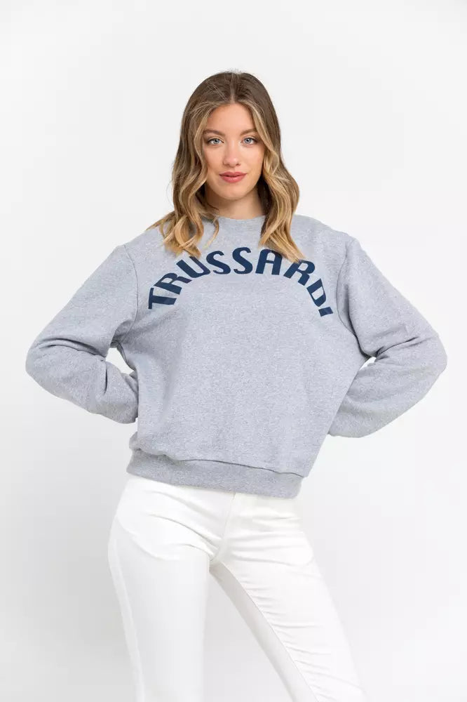 Trussardi Gray Cotton Women Sweatshirt