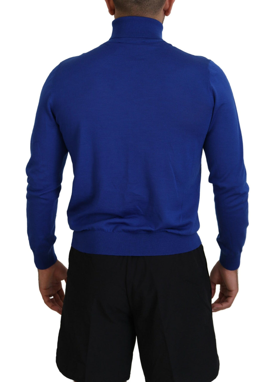 Blauwe trui met lange mouwen, logo-opdruk en colkraag
