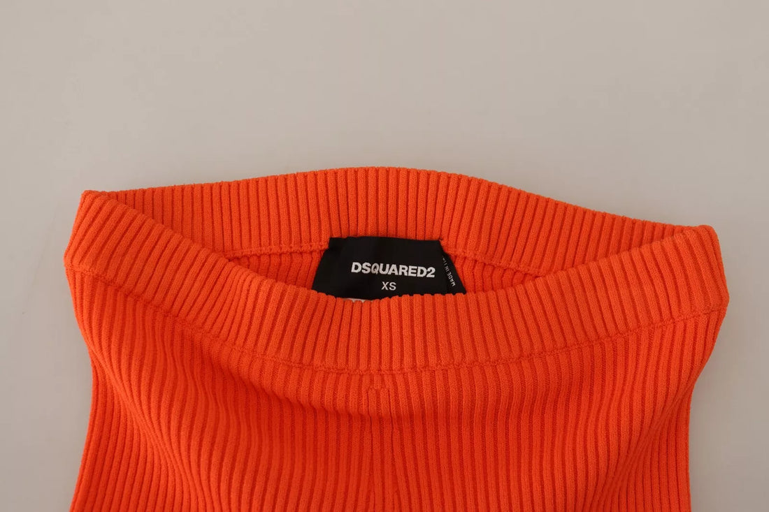 Oranje Viscose Mid-Waist Slim Fit Bermuda Shorts