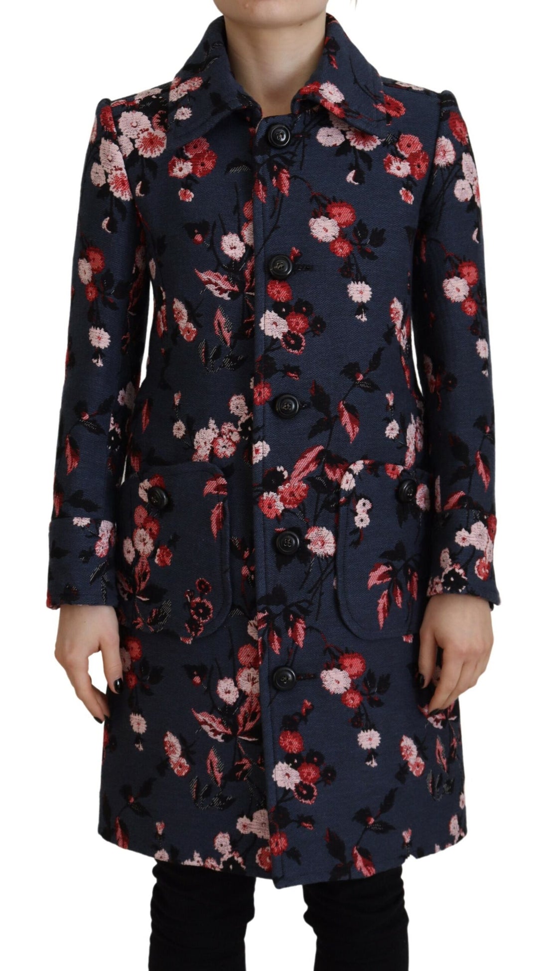 Veelkleurige bedrukte lange jas blazer voor dames