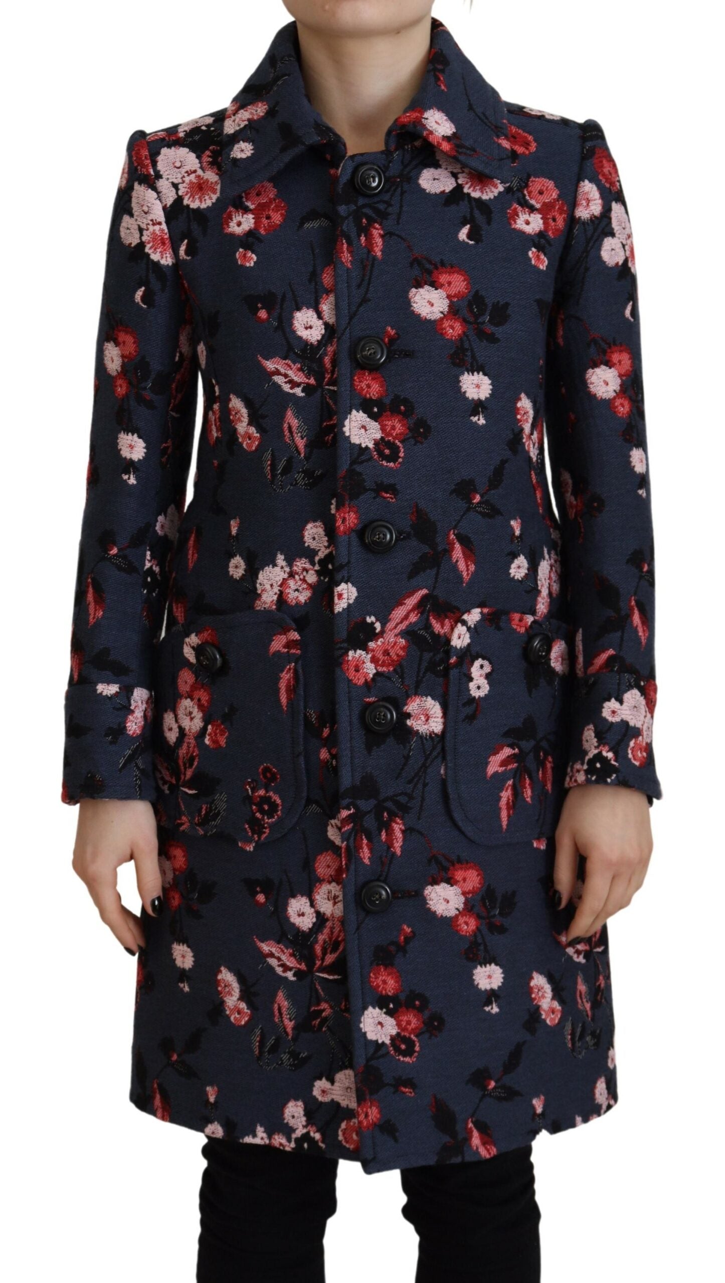 Veelkleurige bedrukte lange jas blazer voor dames