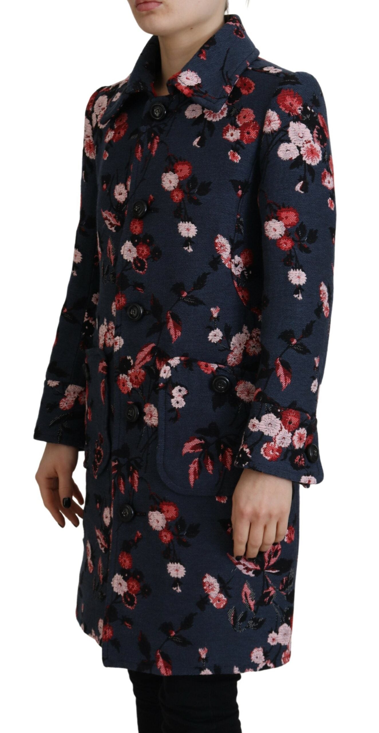 Veelkleurige bedrukte lange jas blazer voor dames
