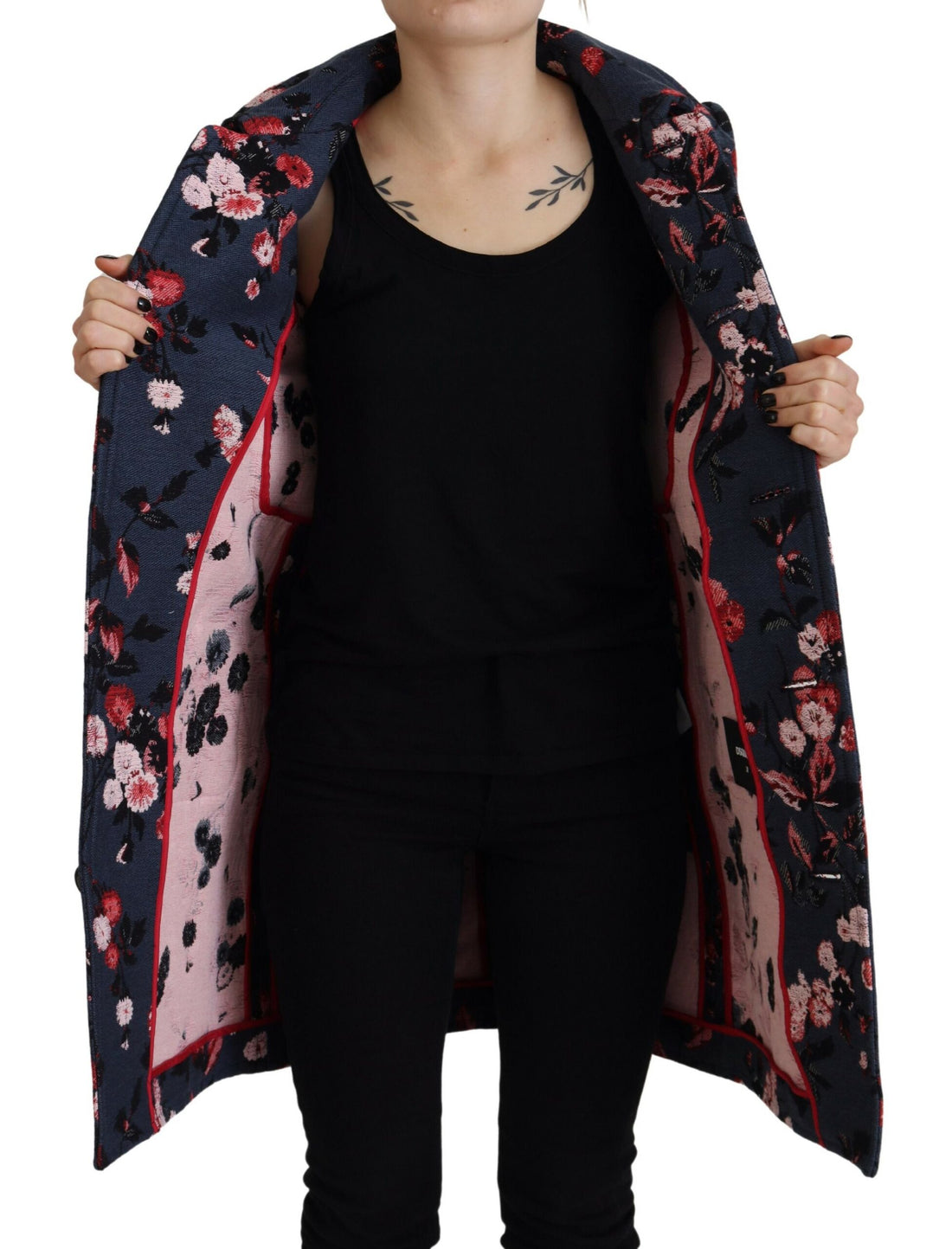Veelkleurige bedrukte lange jas blazer voor dames