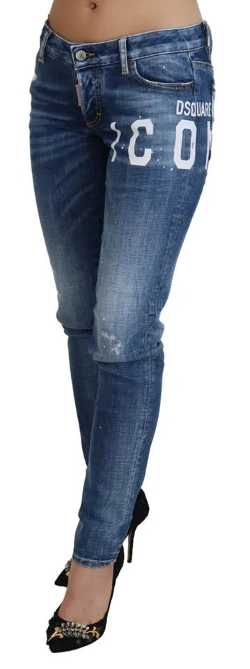 Blauwe Icon Low Waist Skinny Jennifer Denim Jeans