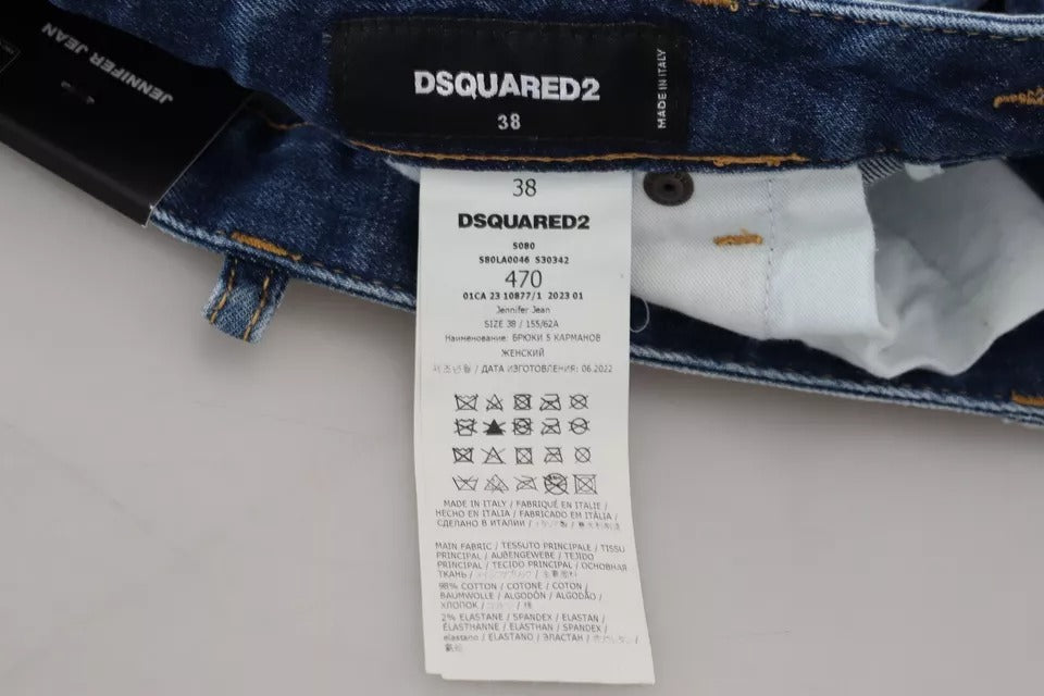 Blauwe Icon Low Waist Skinny Jennifer Denim Jeans