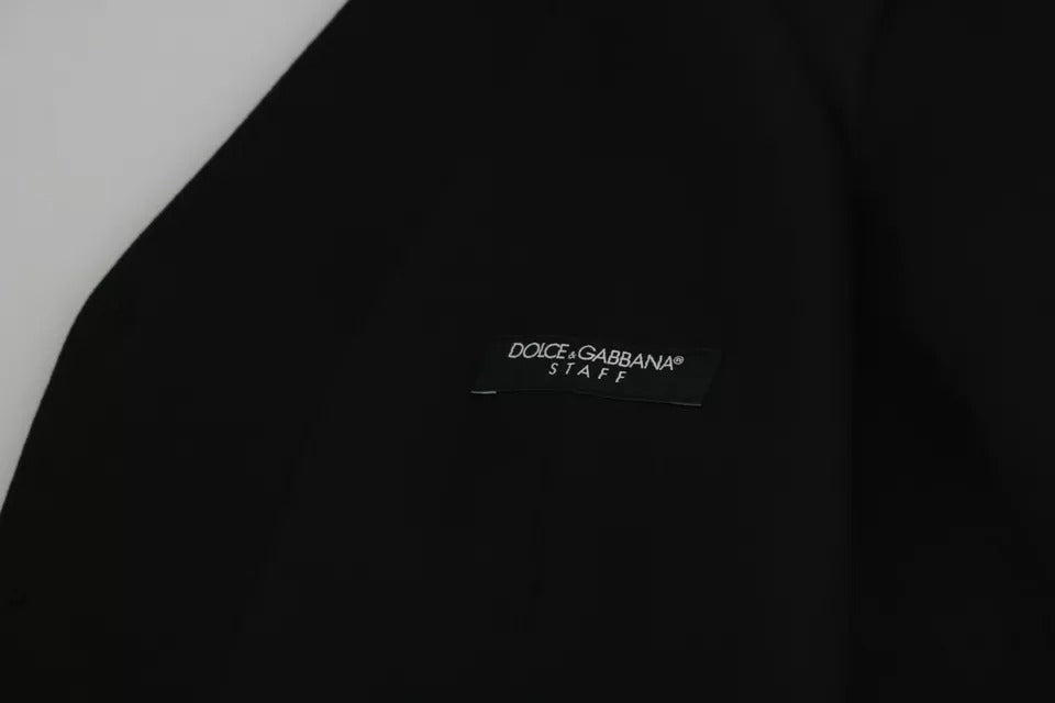 Zwart Wollen Stretch Gilet Formeel Kostuumvest