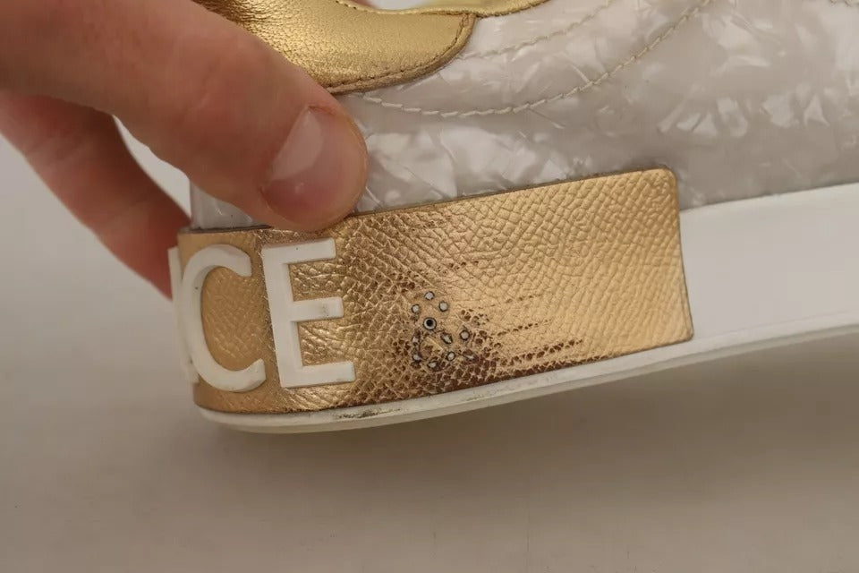 Witte Portofino Parelmoer Sneakers Casual Schoenen