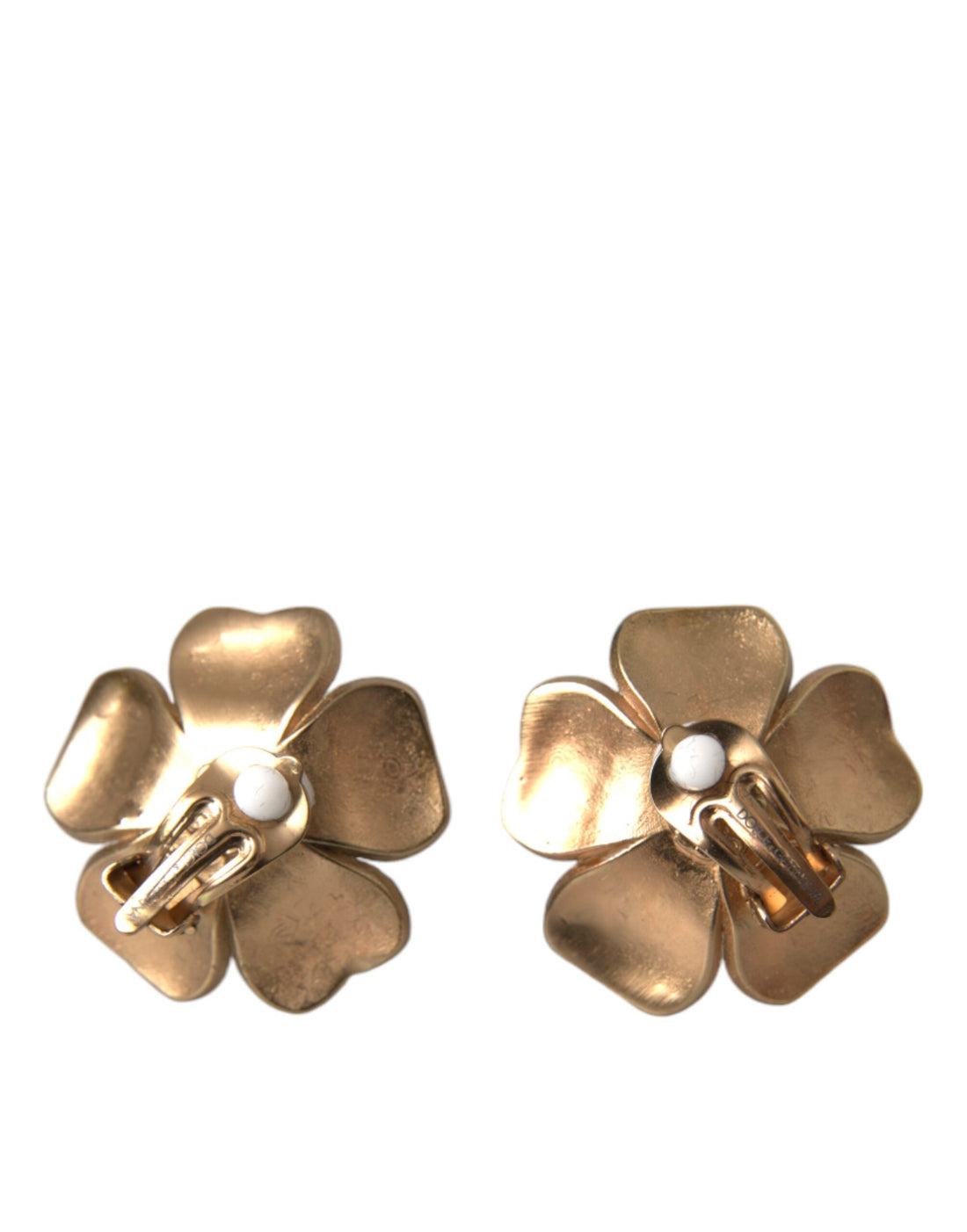 Goudkleurige Maxi Faux Parel Bloem Clip-oorbellen