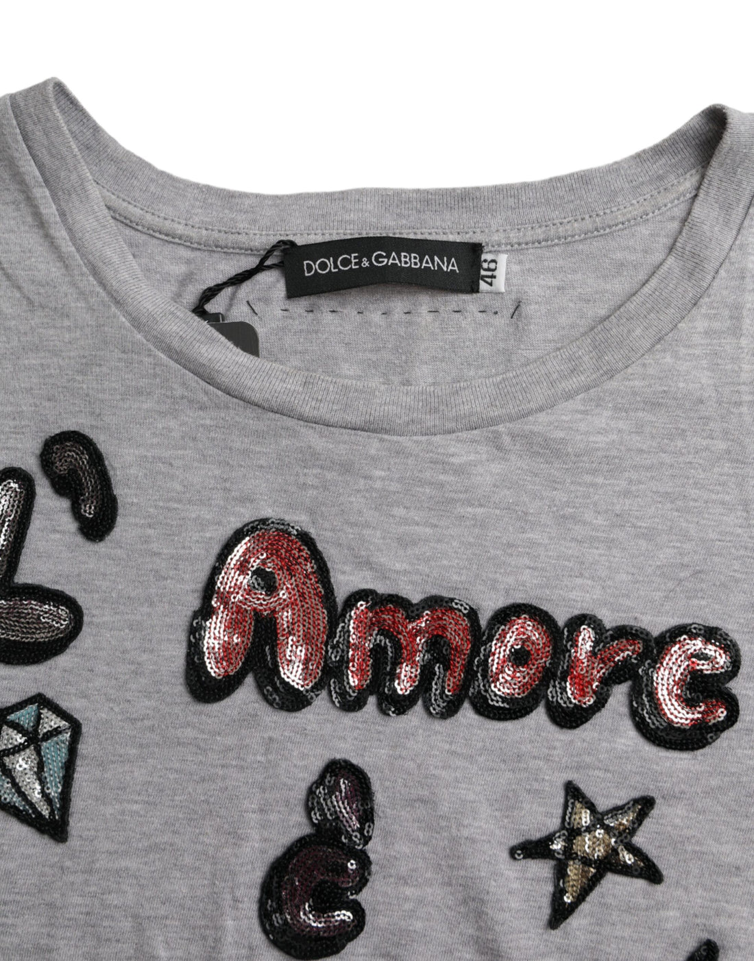 Grijze Katoenen L'Amore E'Bellezza Top T-shirt