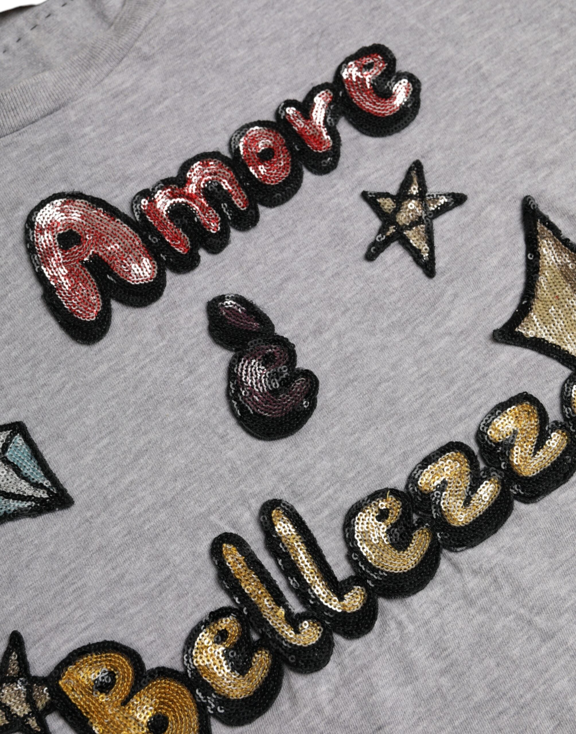Grijze Katoenen L'Amore E'Bellezza Top T-shirt
