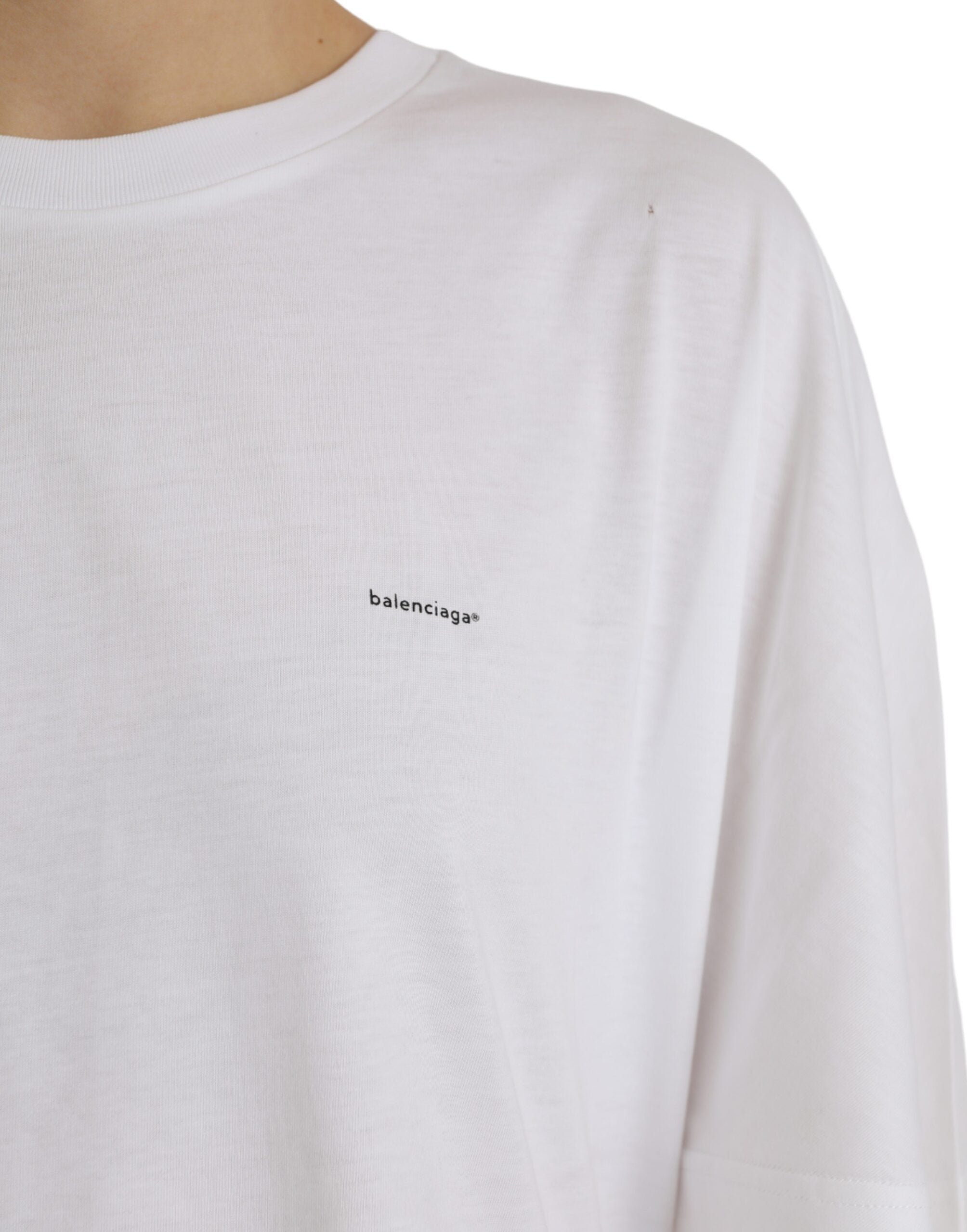 Wit Katoenen T-shirt Met Ronde Hals En Korte Mouwen