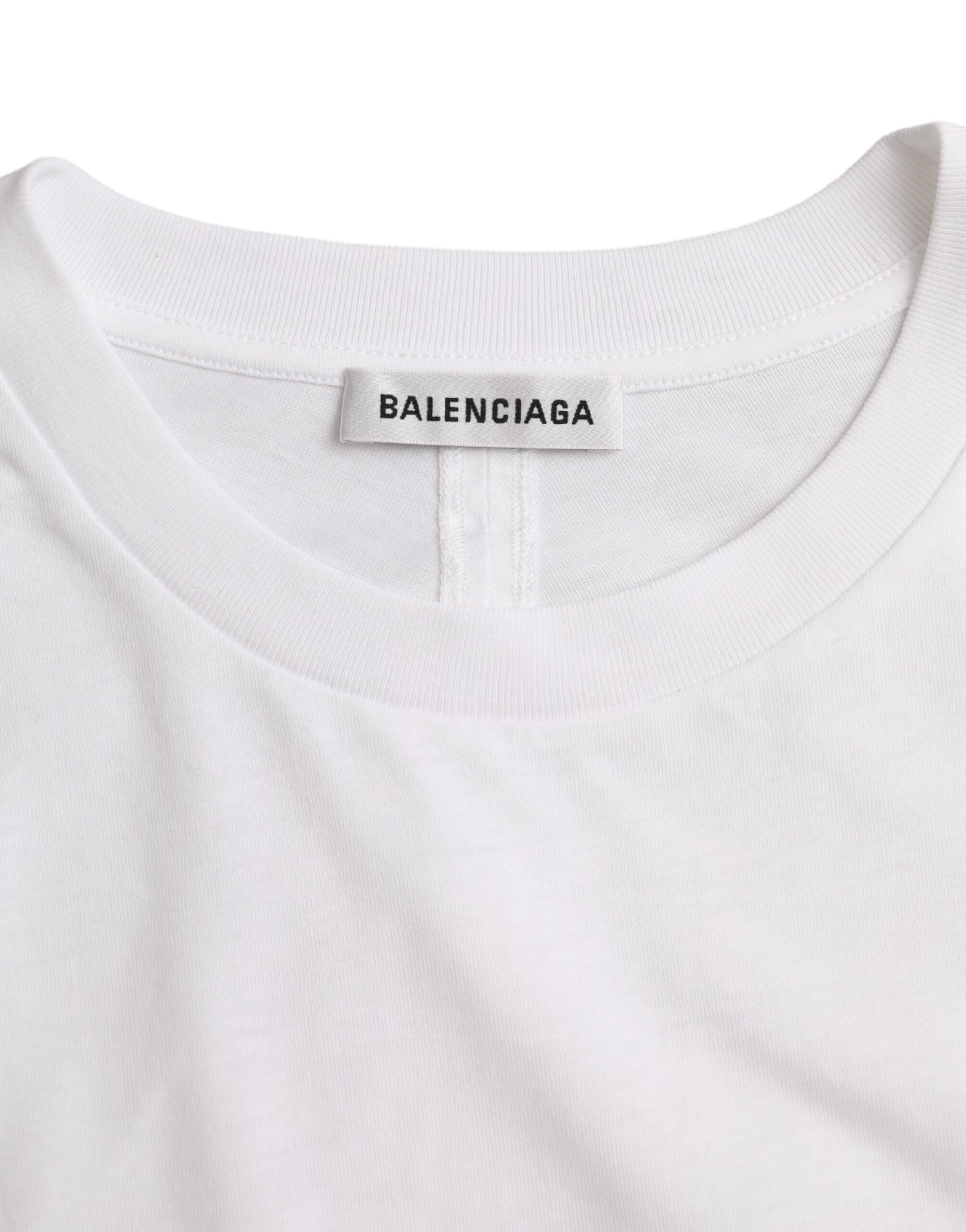 Wit Katoenen T-shirt Met Ronde Hals En Korte Mouwen