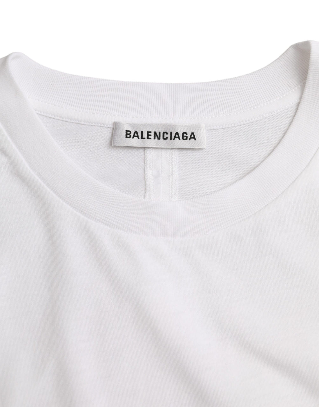 Wit Katoenen T-shirt Met Ronde Hals En Korte Mouwen