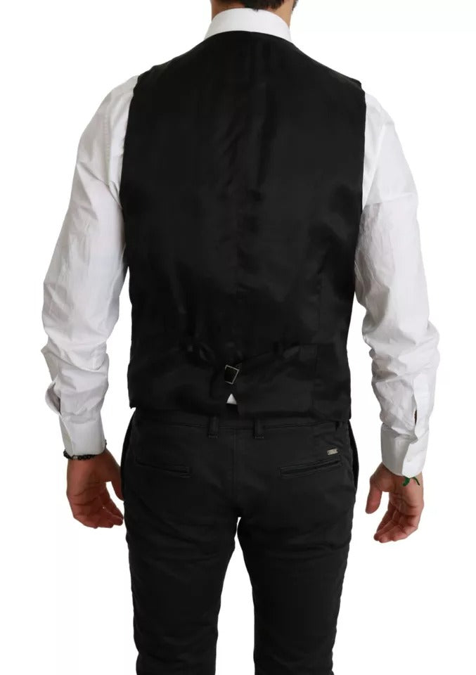 Zwart Stretch Gilet Formele Jurk Wollen Vest
