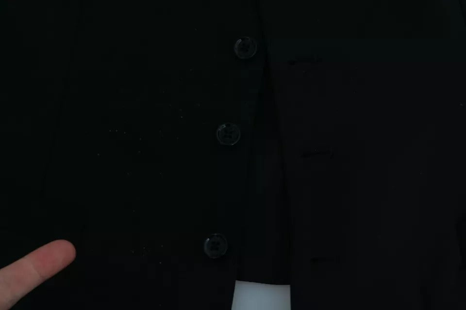 Zwart Stretch Gilet Formele Jurk Wollen Vest