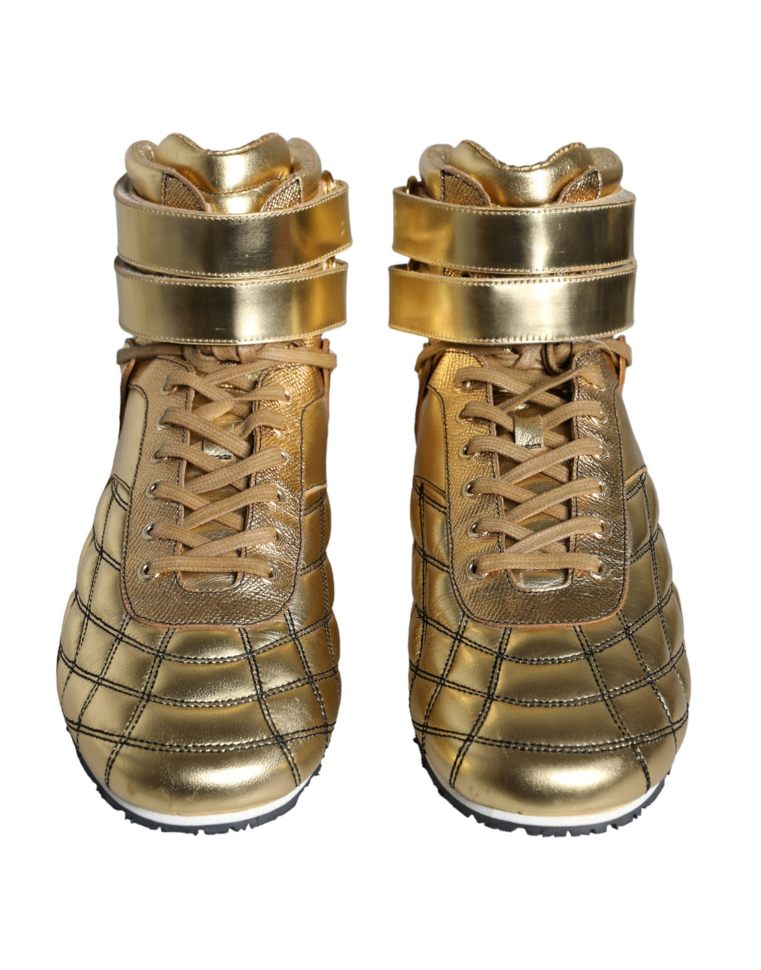Gouden Leren Sartoria Hoge Sneakers Schoenen
