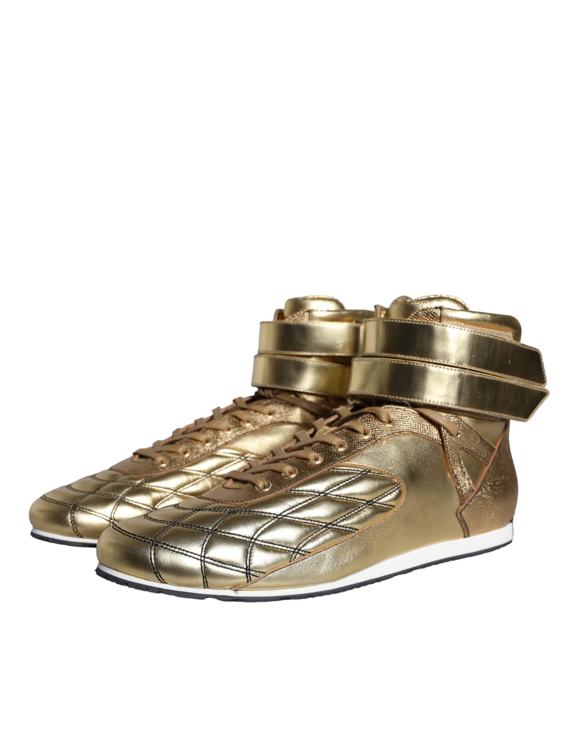 Gouden Leren Sartoria Hoge Sneakers Schoenen