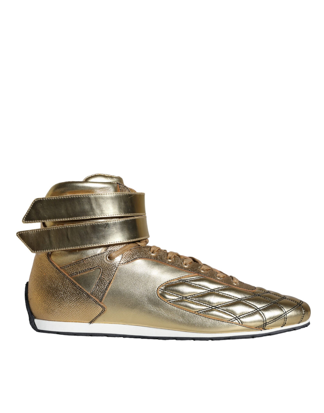 Gouden Leren Sartoria Hoge Sneakers Schoenen