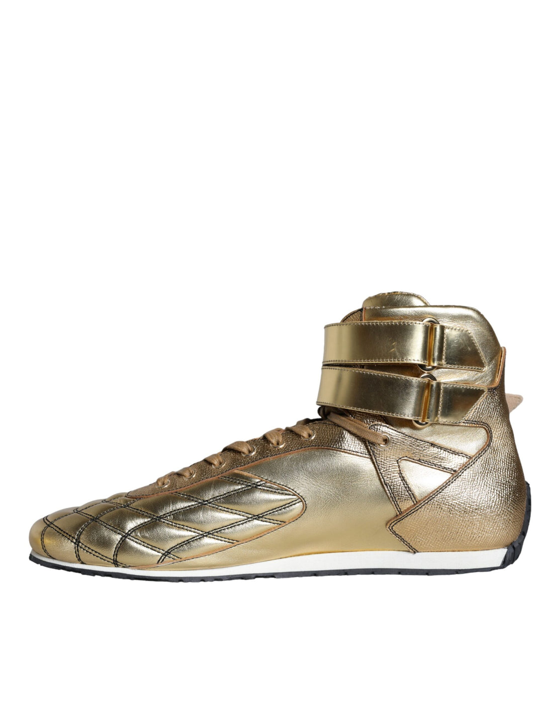 Gouden Leren Sartoria Hoge Sneakers Schoenen