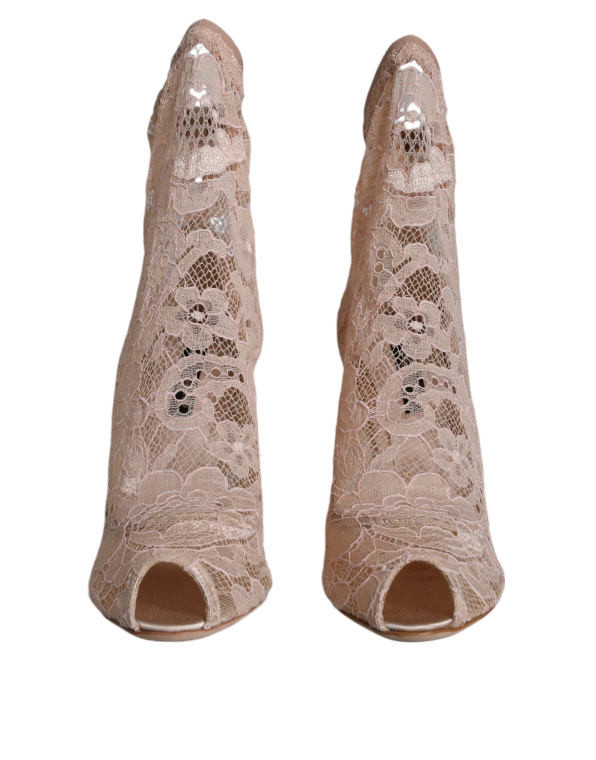 Beige Stretch Taormina Kanten Laarzen Schoenen