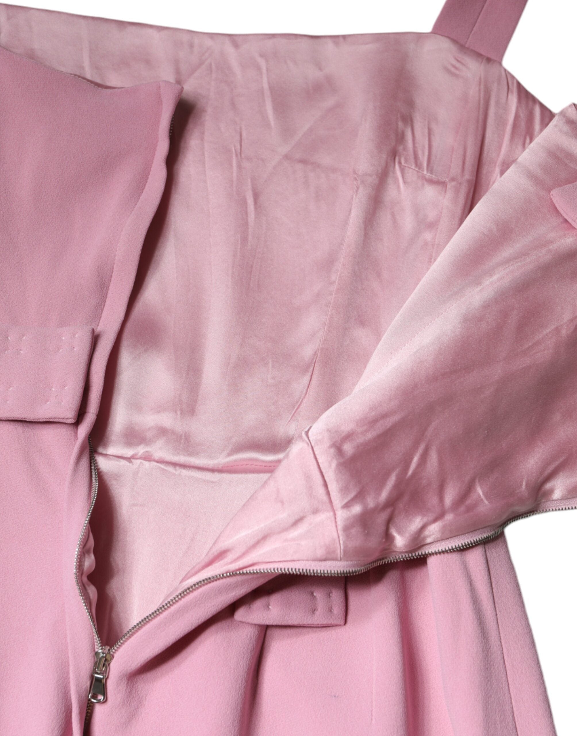 Roze A-lijn uitlopende mouwloze jurk van viscose
